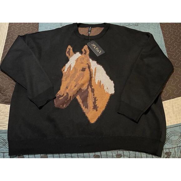 Two Fly Horse Sweater New with tags 2x/3x!!!!! - Picture 2 of 5